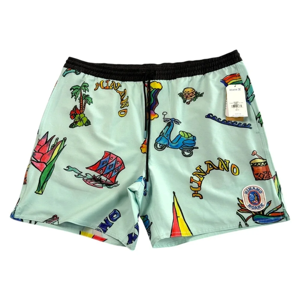 New Roark x Hinano Shorey Luau Board Shorts Sz XL 16